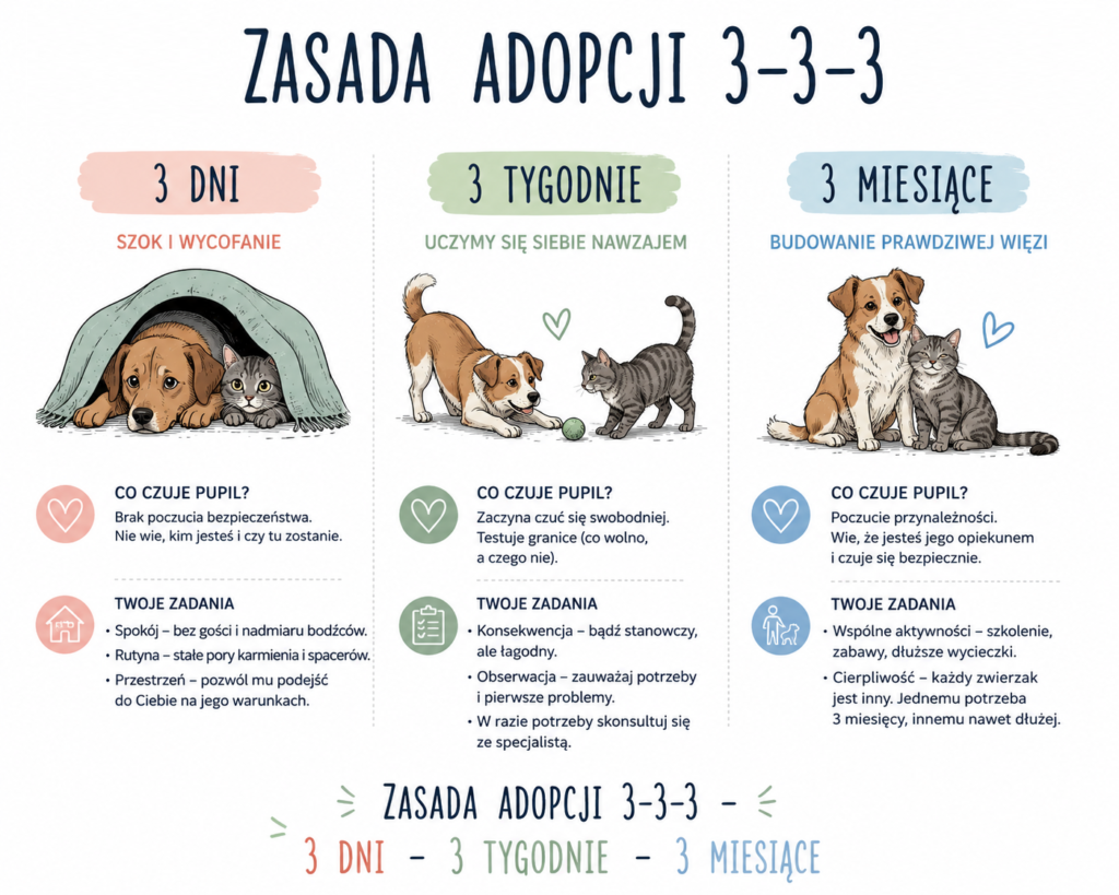 zasada adopcji kota i psa 3-3-3